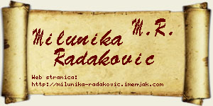 Milunika Radaković vizit kartica